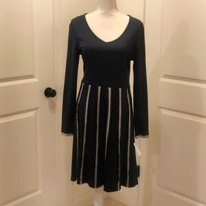 New! Saopaulo V neck, long sleeves grayish dress sz 2